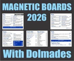 hungry greek menu board
